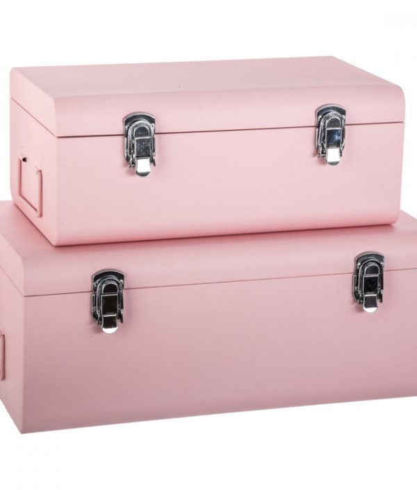Rosa kofferoppbevaring, 2-pack