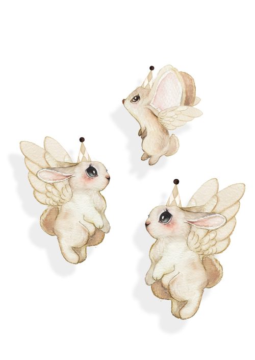 Mrs Mighetto, veggklistremerke 3-pakk Baby friends