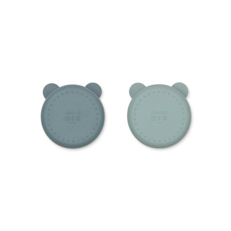 Liewood, Connie 2-pack silikonskål med rom, Whale blue mix - Bilde 3