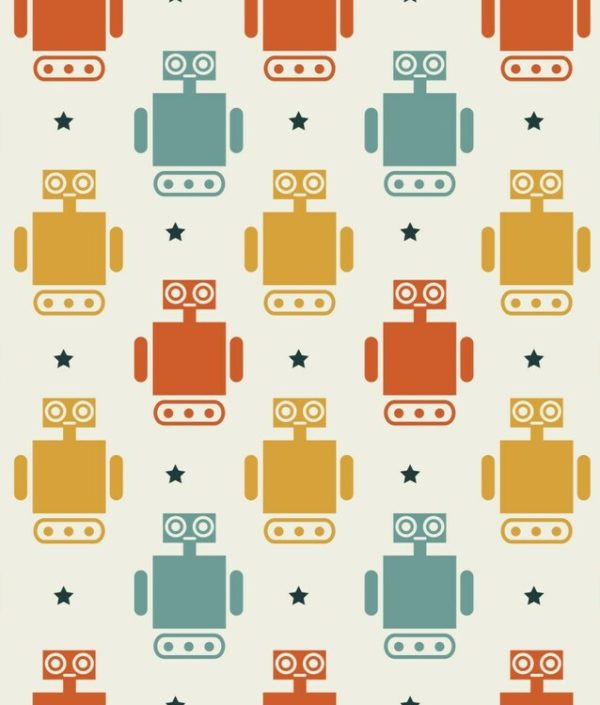 Dekorillo, tapet Vintage roboter