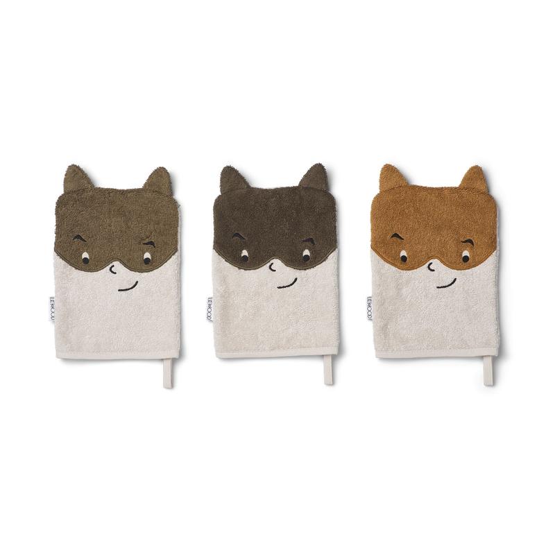 Liewood vaskekluter 3-pack Sylvester, Superhero multi mix