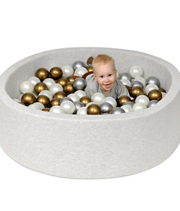 Lysgrå ballbad BASIC, 90x30, med valgfrie baller