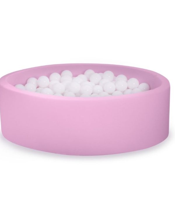 Rosa ballhav BASIC, 90x30 med hvite baller