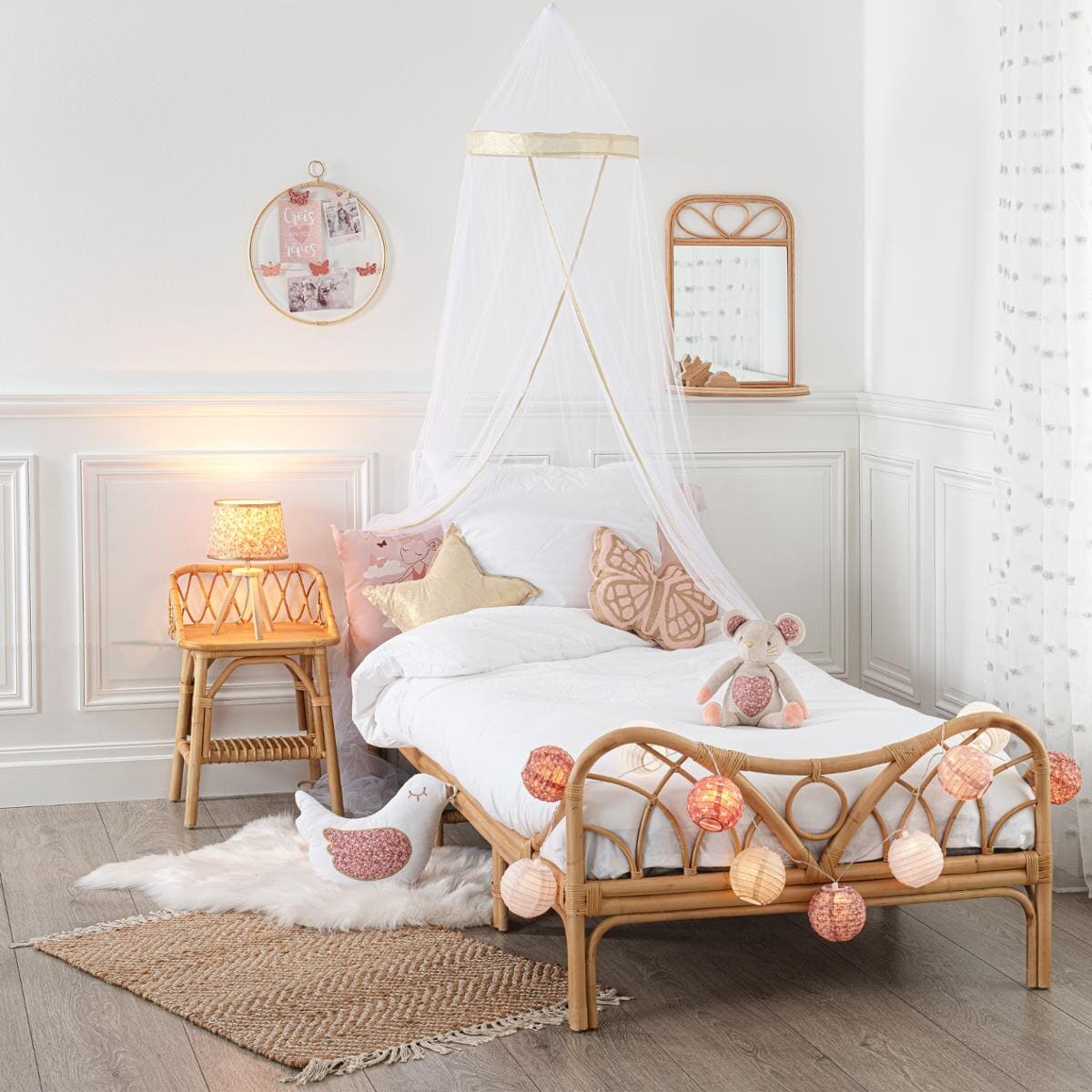 Sengebord i rotting, medium beige - Bilde 2