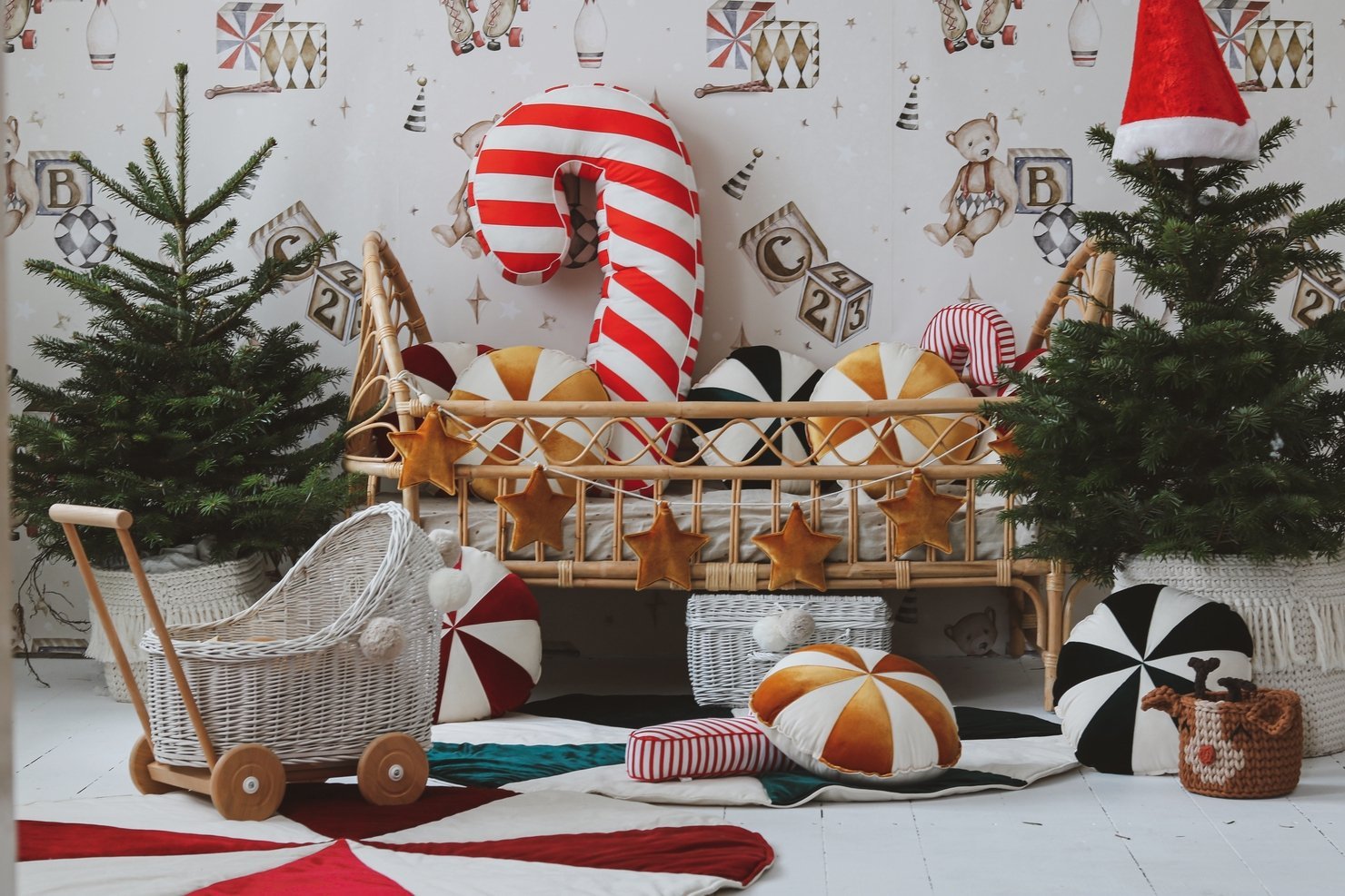 Moi Mili, rund pute, Circus candy gold - Bilde 6