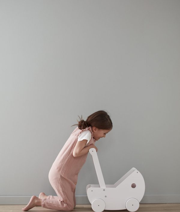 Kid`s Concept, Dukkevogn med sengesett hvit