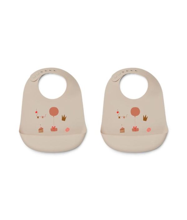 Liewood, Tilda Silikon smekke 2-pack, Birthday multi mix