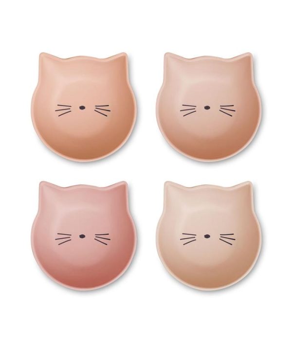 Liewood, Filiz 4-pack snackskåler for barn, Cat rose multi mix