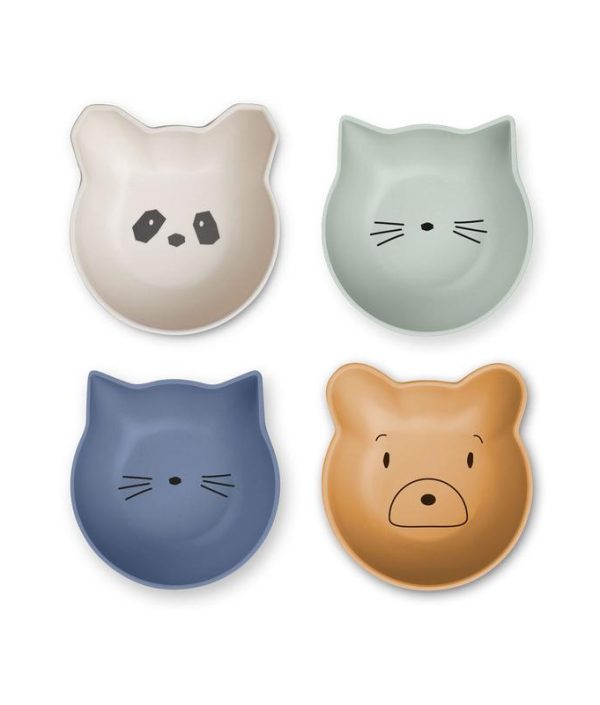 Liewood, Filiz 4-pack snackskåler for barn, Blue multi mix
