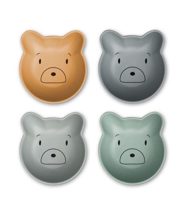 Liewood, Filiz 4-pack snackskåler, Mr Bear karamell multi mix