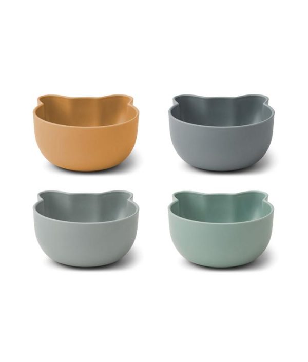 Liewood, Filiz 4-pack snackskåler, Mr Bear karamell multi mix