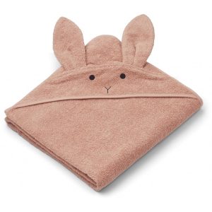 Liewood håndkle med hette, Augusta Rabbit dusty coral