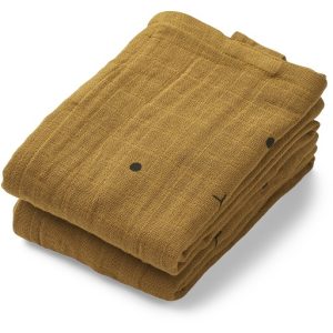 Liewood smokefilt Hannah Rabbit Golden caramel- 2 pack