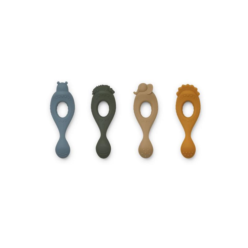 Liewood, Liva silikon skje 4-pack, Safari blue multi mix - Bilde 3