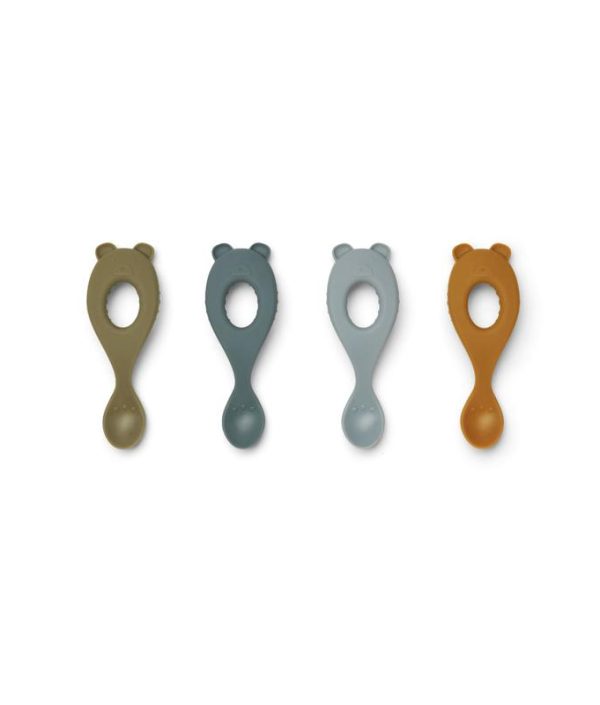 Liewood, Liva silikon skje 4-pakk, Blue multi mix