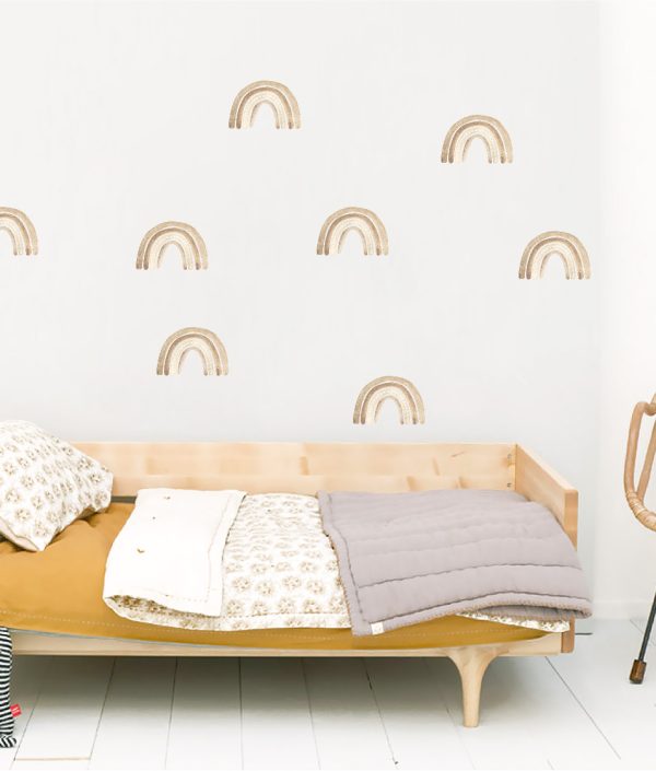 Babylove, liten beige regnbue, veggklistremerke 12 stk
