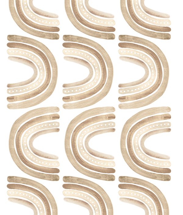 Babylove, liten beige regnbue, veggklistremerke 12 stk
