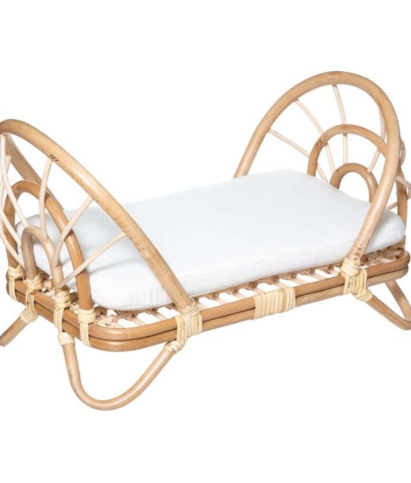 Dukkeseng i rotting med madrass, beige