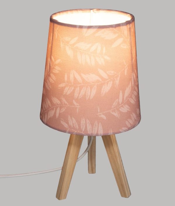 Bordlampe til barnerommet, rosa løv