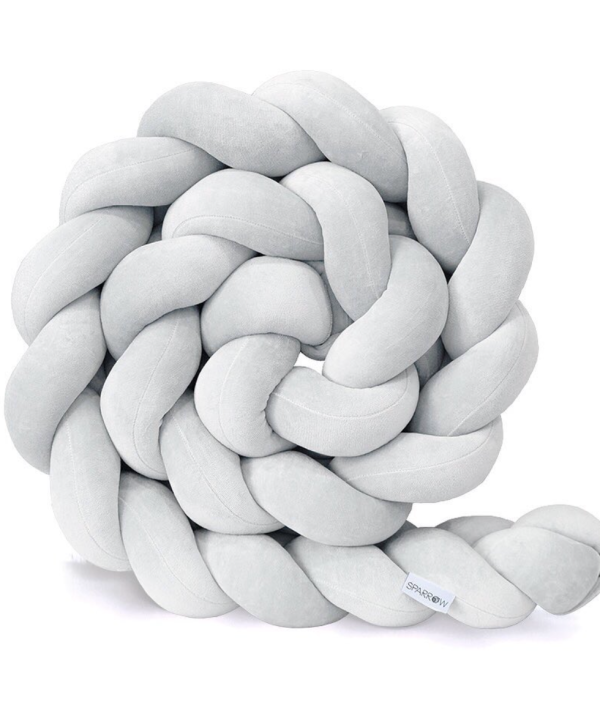 Sprinkelsengvern flettet, Light Grey