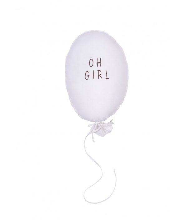 Veggdekorasjon og pute, Oh girl-ecru