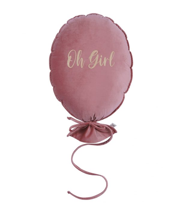 Veggdekorasjon og pute i fløyel, Oh girl-blush rose