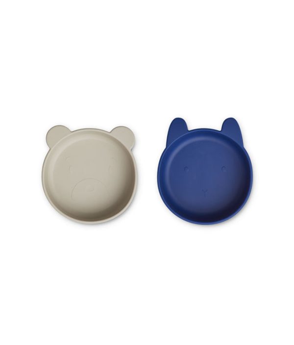 Liewood, 2-pakk silikonskåler Vanessa, Mist surf blue mix