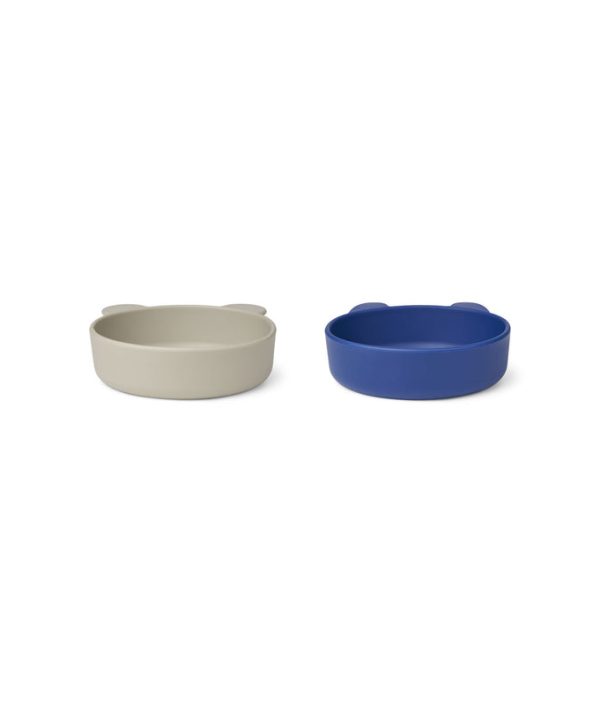Liewood, 2-pakk silikonskåler Vanessa, Mist surf blue mix