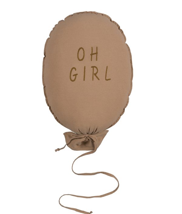 Veggdekorasjon og pute, Oh girl-karamell