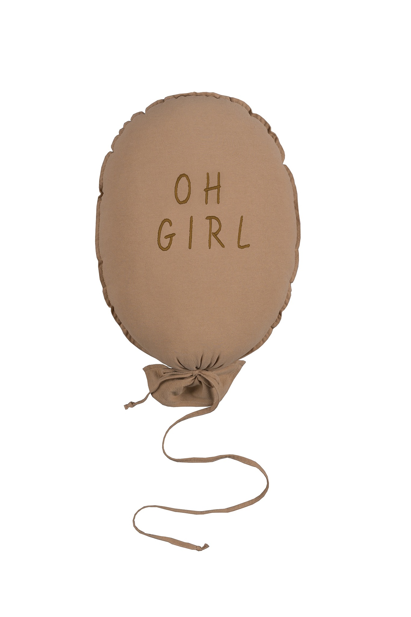 Veggdekorasjon og pute, Oh girl-karamell