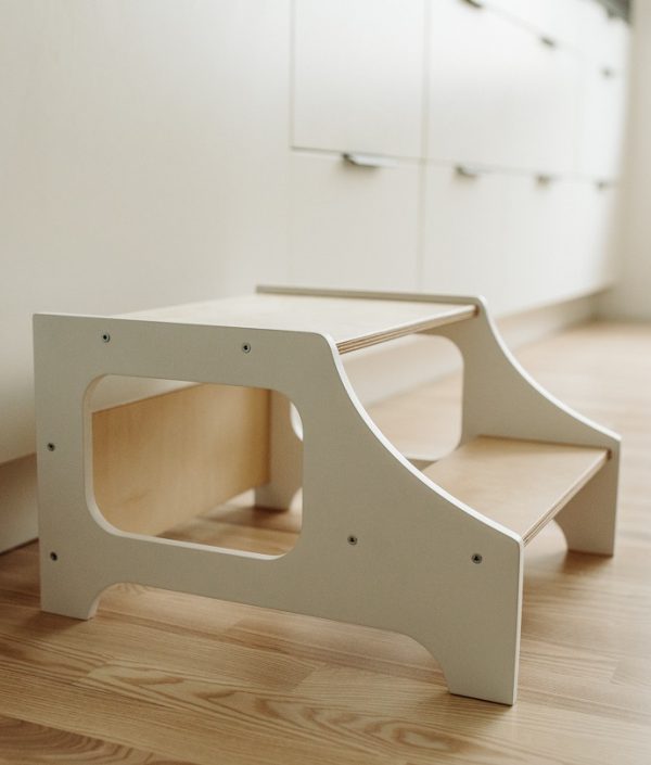 Duck Woodworks, Kjøkkenskammel hvit/natur