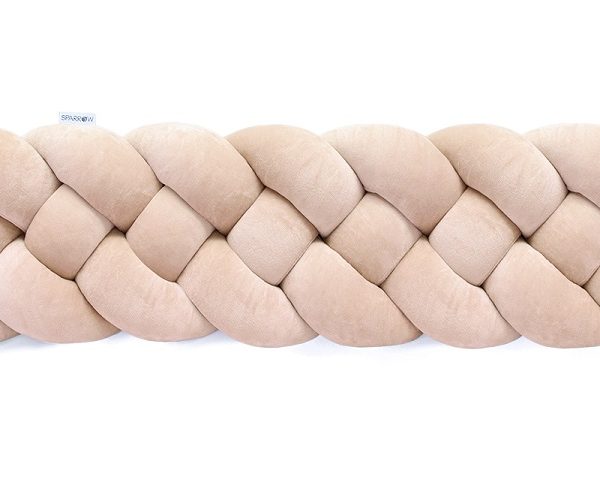 Barnesengbeskyttelse flettet, Beige