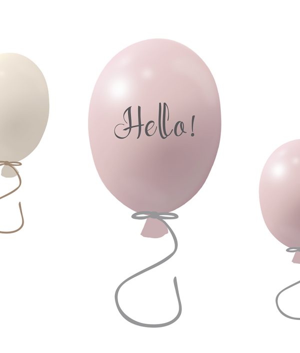 Veggklistremerke partyballonger 3-pack, powder rose