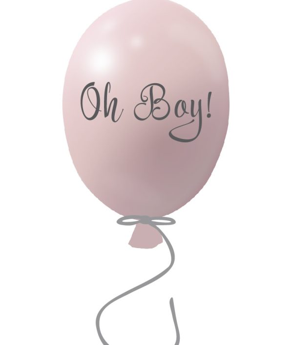 Veggklistremerke partyballong Oh boy, powder rose
