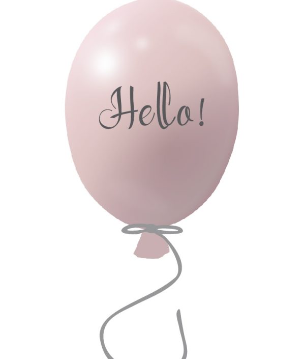 Veggklistremerke partyballong Hello, powder rose