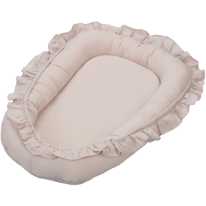 Cotton & Sweets, lysgrå babynest i 100 % lin