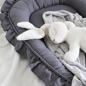 Cotton & Sweets, grafitt babynest i 100 % lin