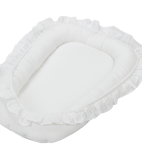 Cotton & Sweets, hvitt babynest i 100 % lin