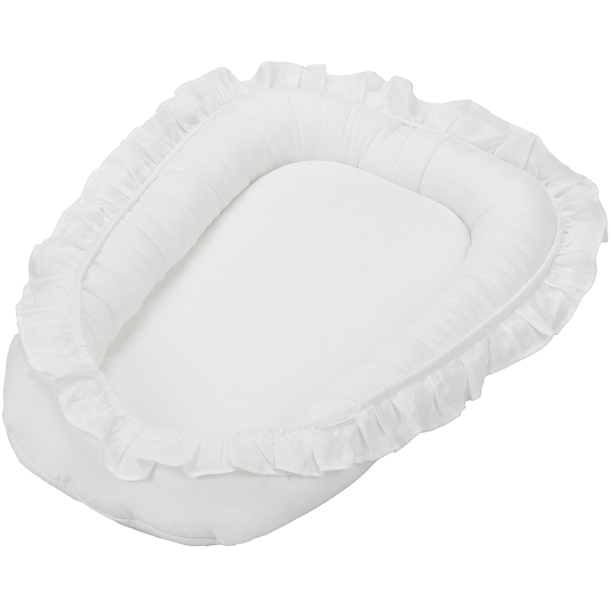 Cotton & Sweets, hvitt babynest i 100 % lin