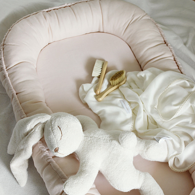 Cotton & Sweets, pudderrosa klassisk babynest i 100 % lin - Bilde 2