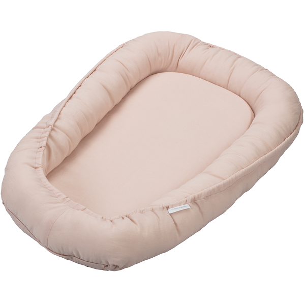 Cotton & Sweets, pudderrosa klassisk babynest i 100 % lin