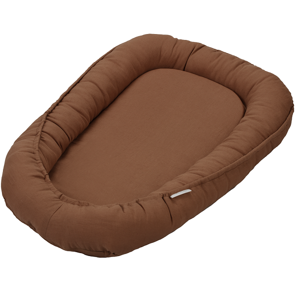 Cotton & Sweets, sjokolade klassisk babynest i 100 % lin