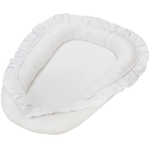 Cotton & Sweets, hvit babynest i satin