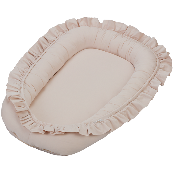 Cotton & Sweets, pudderrosa babynest i sateng