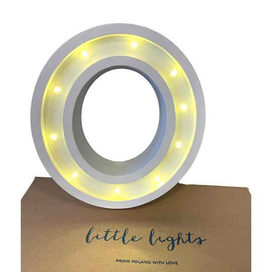 Little Lights, Nattlampe til barnerommet, Mini hvit bokstav O - Bilde 2