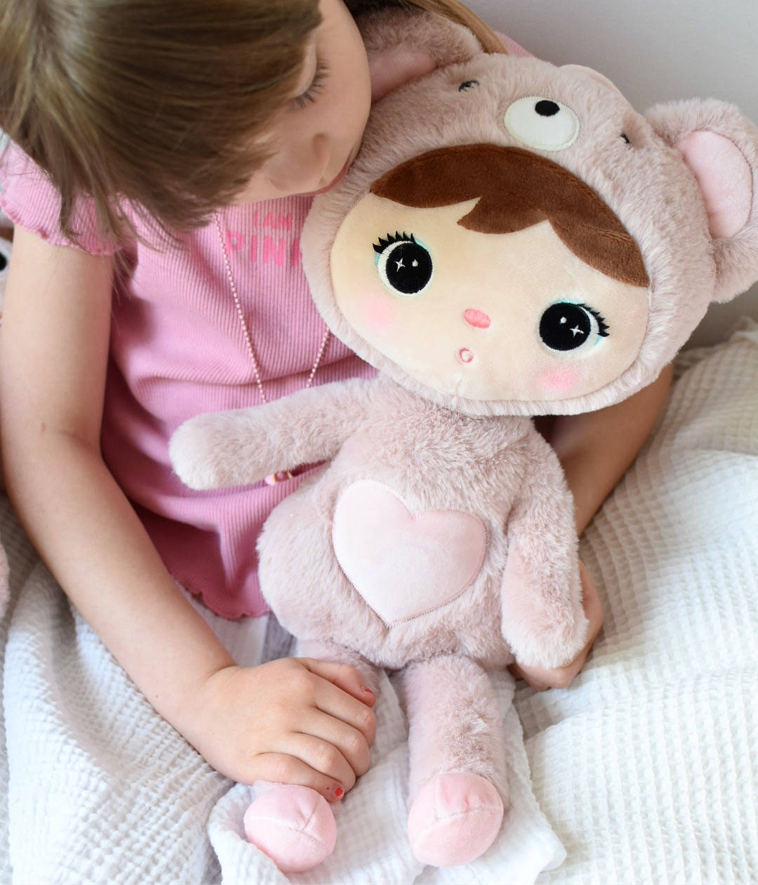 Rosa teddybjørn, stor dukke med navn - Bilde 3