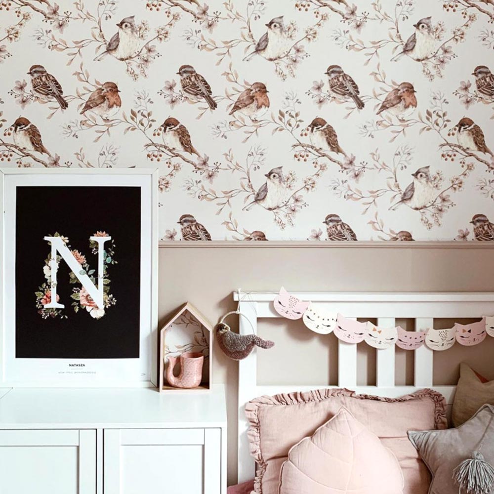 Dekornik, tapet Birds White-Grey - Bilde 5
