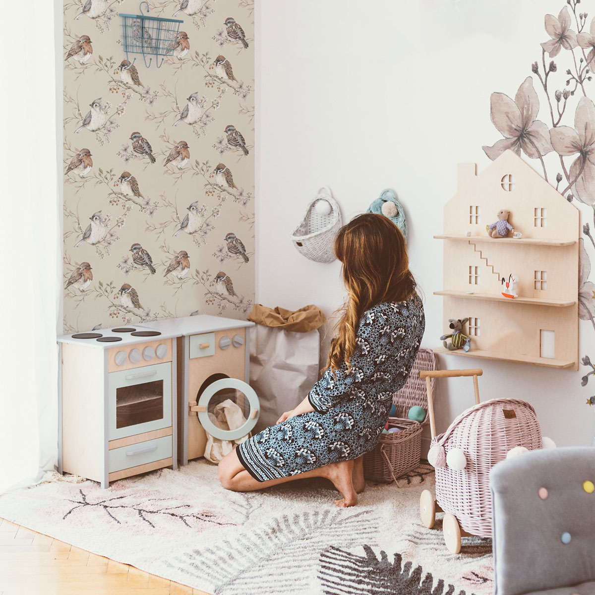 Dekornik, tapet Birds White-Grey - Bilde 6