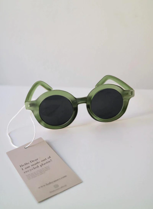 BabyMocs, solbriller for barn, Signature Round Green