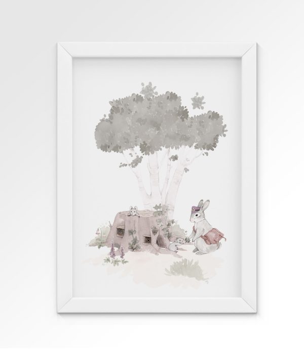 Dekorillo, plakat til barnerommet 3-pack, Forest city pink